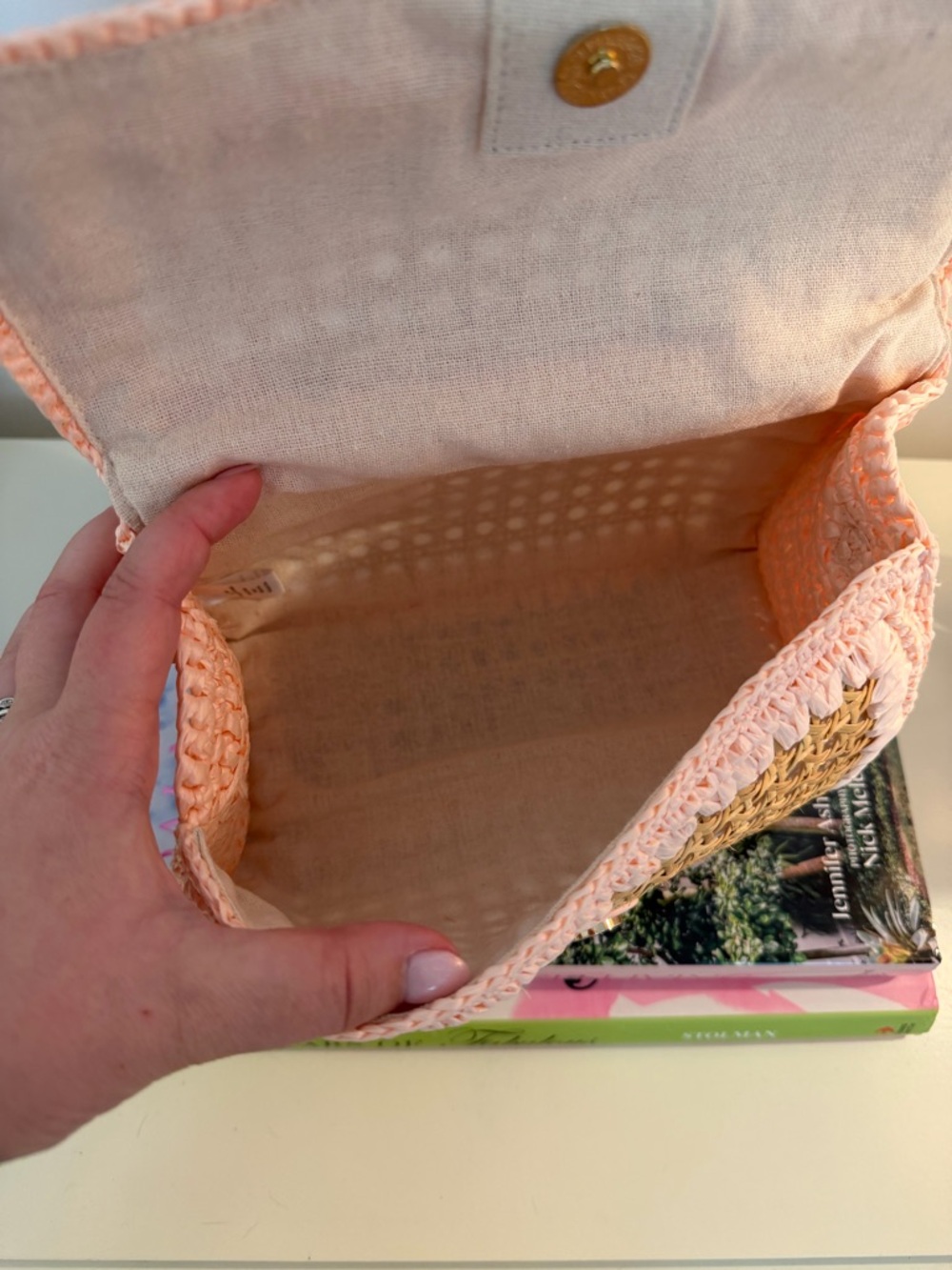 BTB Elodie Rattan handbag with bamboo handle - Picture 8 of 10